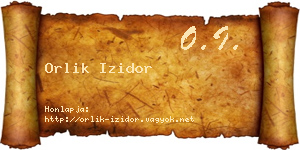 Orlik Izidor névjegykártya